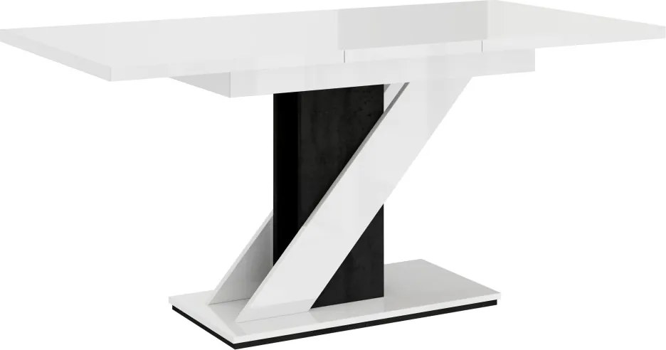 Maasix WGBS magasfényű 4-6 személyes bővíthető étkezőasztal Fehér N