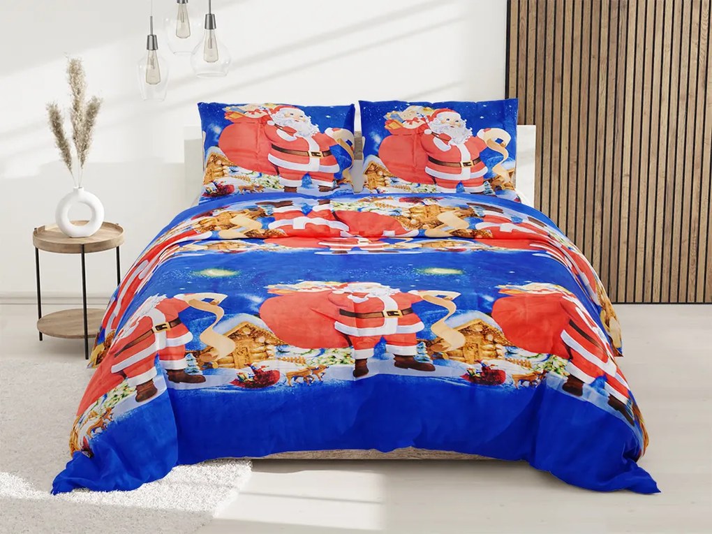 MIKULÁS RUHA pamut ágynemű kék + párnahuzat 40 x 50 cm ingyen