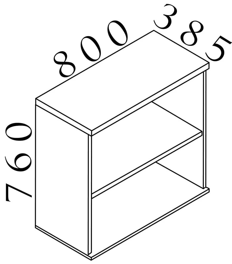 Alacsony szekrény Visio LUX 80 x 38,5 x 76 cm, tölgy