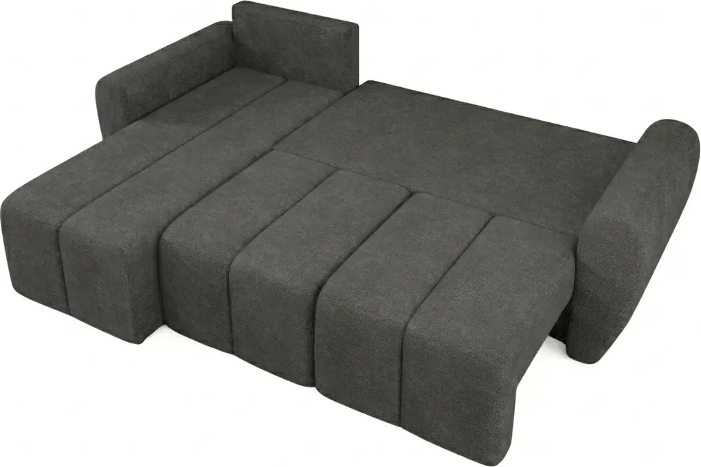 L alakú, kétoldalas kihúzható ülőgarnitúra SEVIO 246x145 cm, sötétszürke + 2 párnácska INGYEN