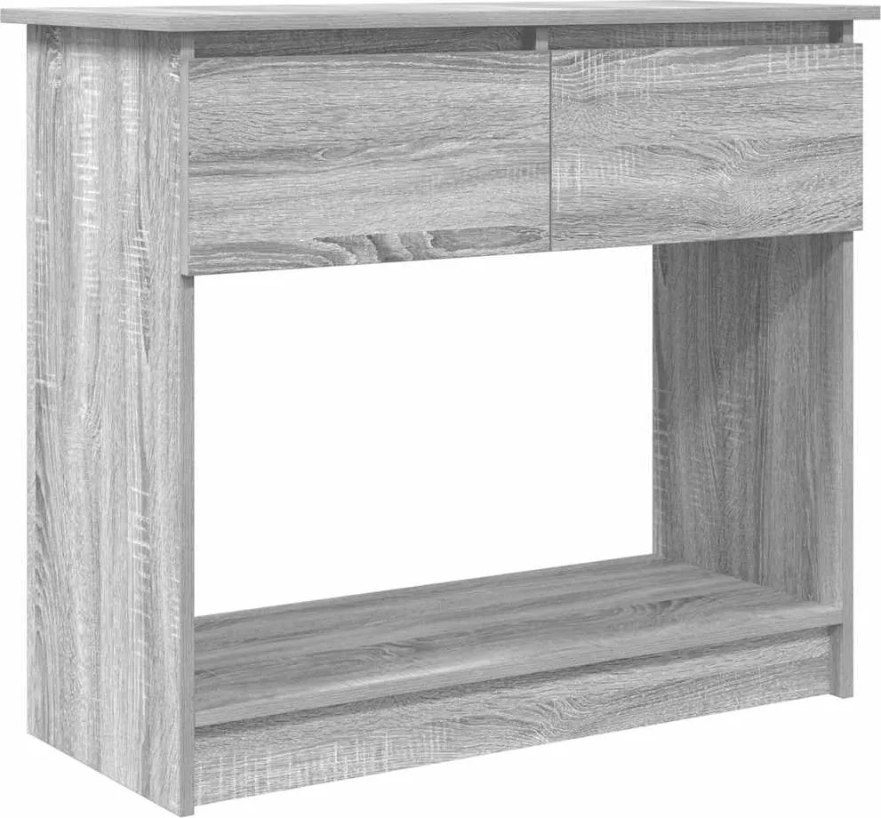 vidaXL szürke sonoma színű konzolasztal fiókokkal 85,5x38,5x74,5 cm
