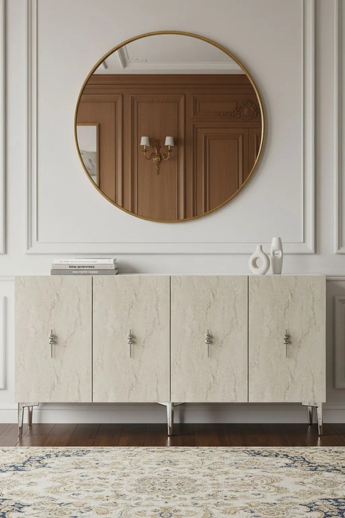 Salkım 150 - White, Travertine, Silver
