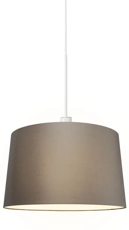 Modern függőlámpa fehér árnyékolóval 45 cm bézs - Combi 1