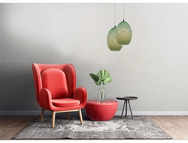 Klausen 111031 - Csillár zsinóron ELLIPTIC 1xE27/11W/230V zöld