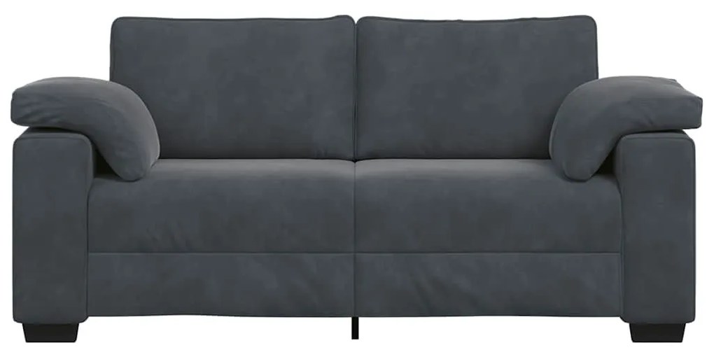 sötétszürke bársony loveseat kanapé 140 cm