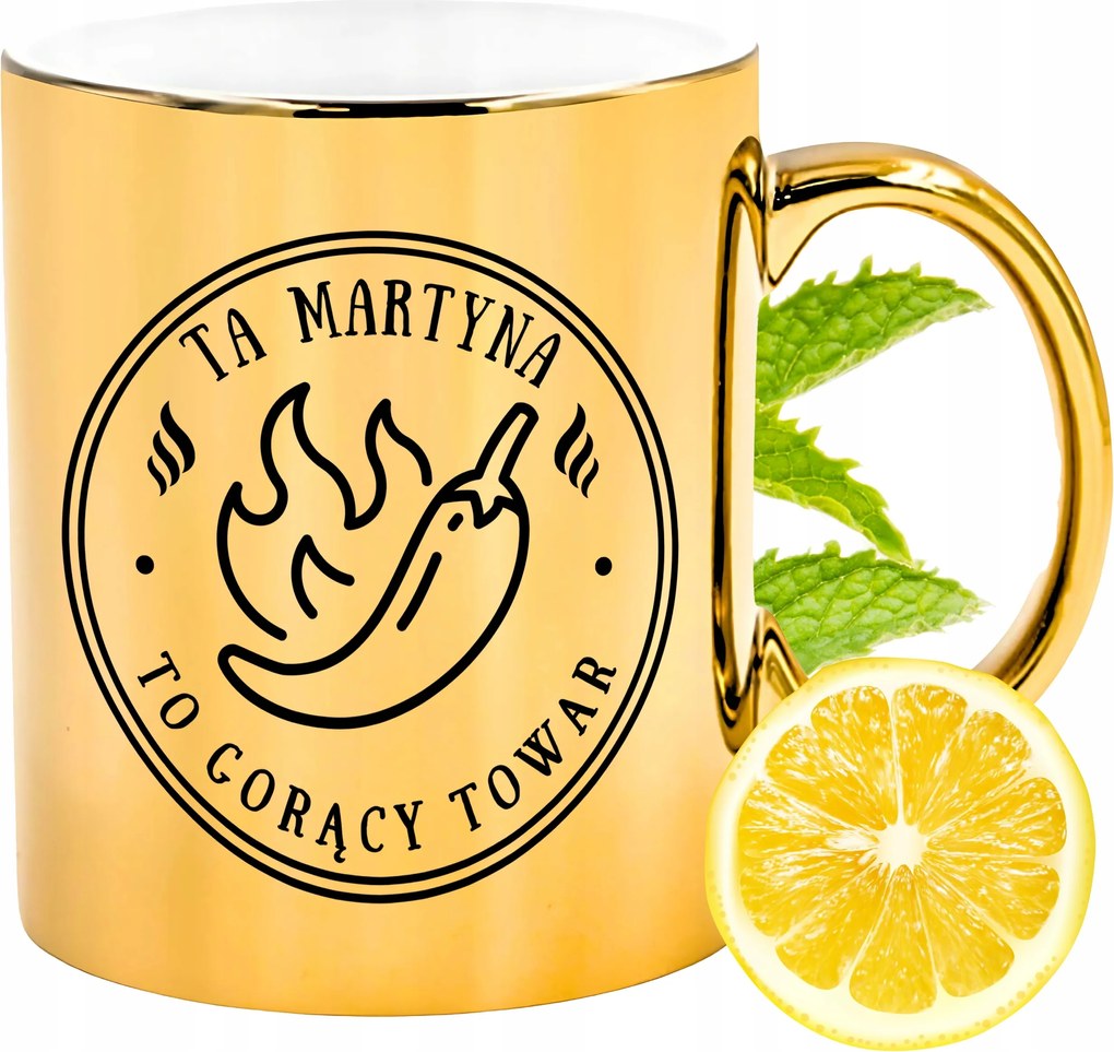 Prémium Arany Csillogó Bögre Martina Ajándék Nyomtatott Fotóval