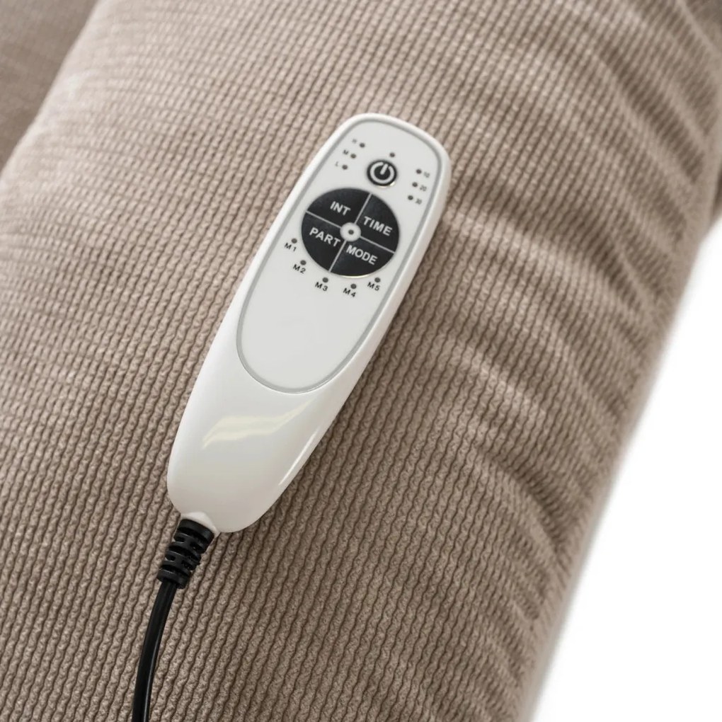 Elektromosan Vezérelhető Masszázsfunkciós Relaxfotel Bézs Kordbársony Kárpittal. JASPER