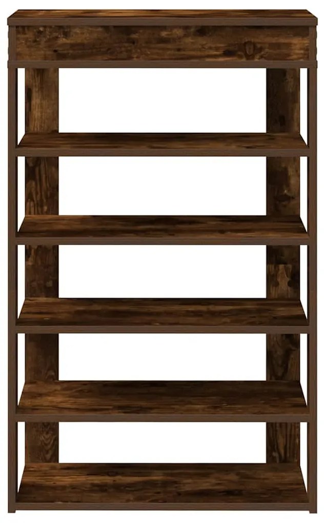 füstös tölgy színű szerelt fa cipőtartó 60x30x98 cm