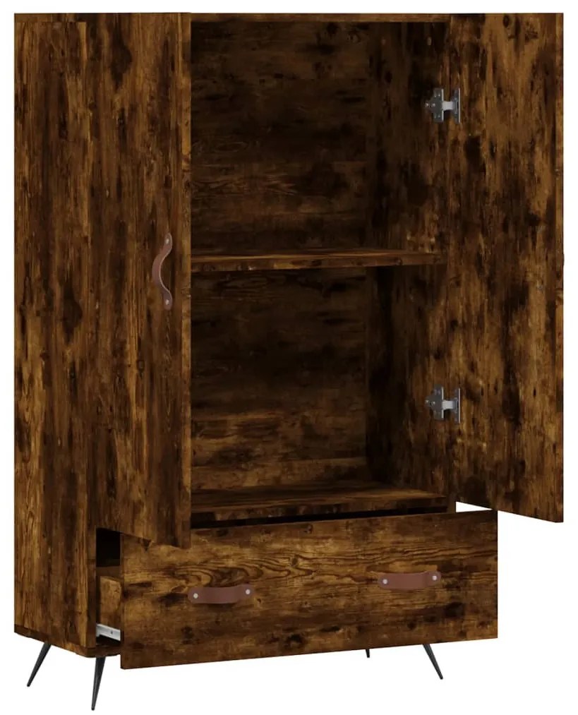 füstös tölgy színű szerelt fa magasszekrény 69,5 x 31 x 115 cm