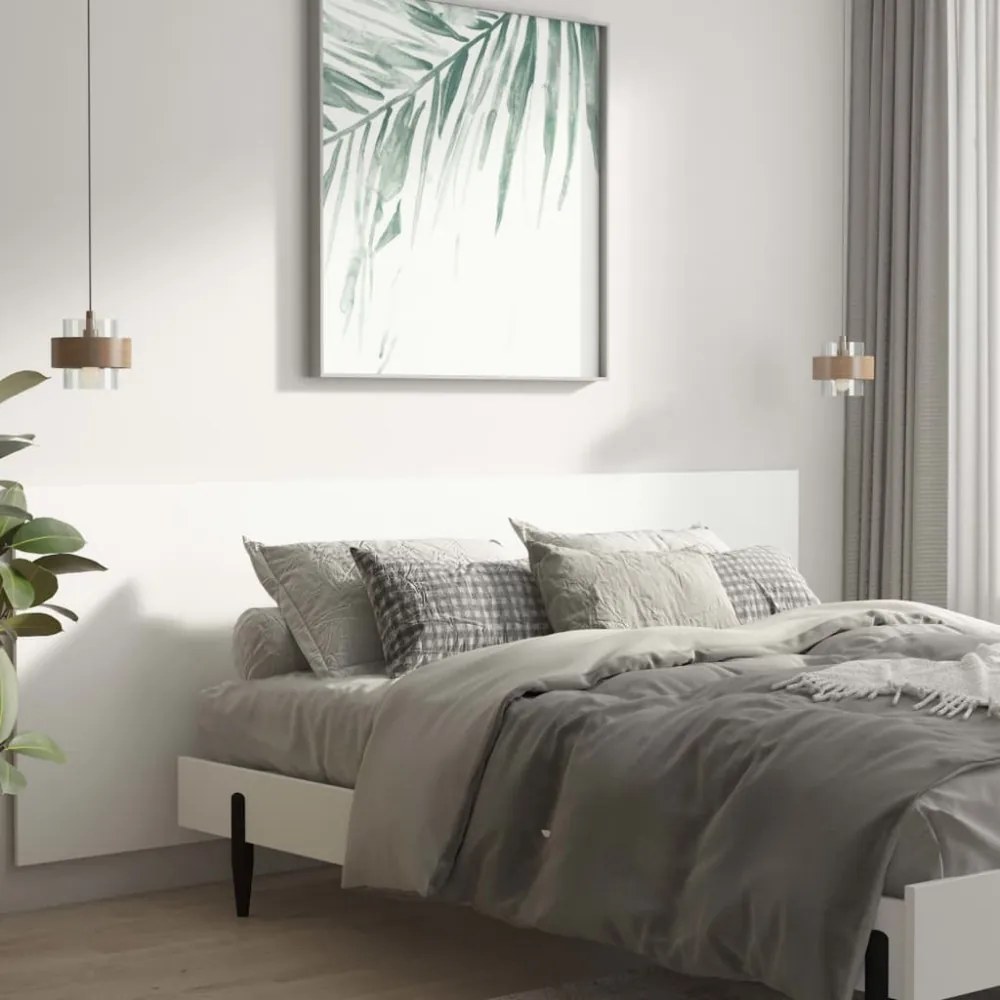 fehér szerelt fa fali fejtámla 240 x 1,5 x 80 cm