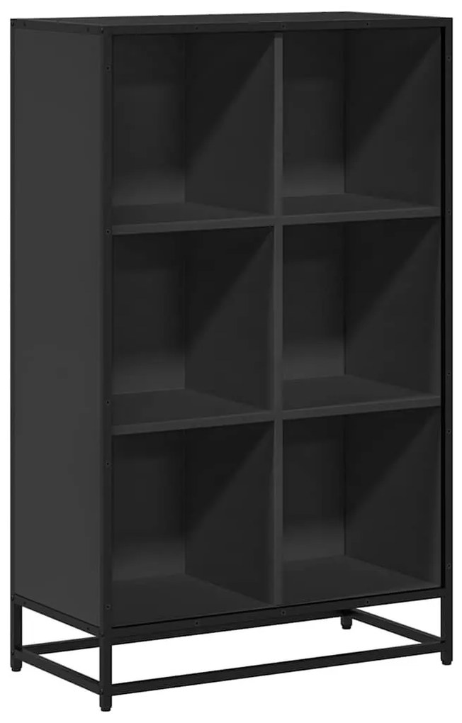 fekete szerelt fa könyvszekrény 65,5x33x107,5 cm