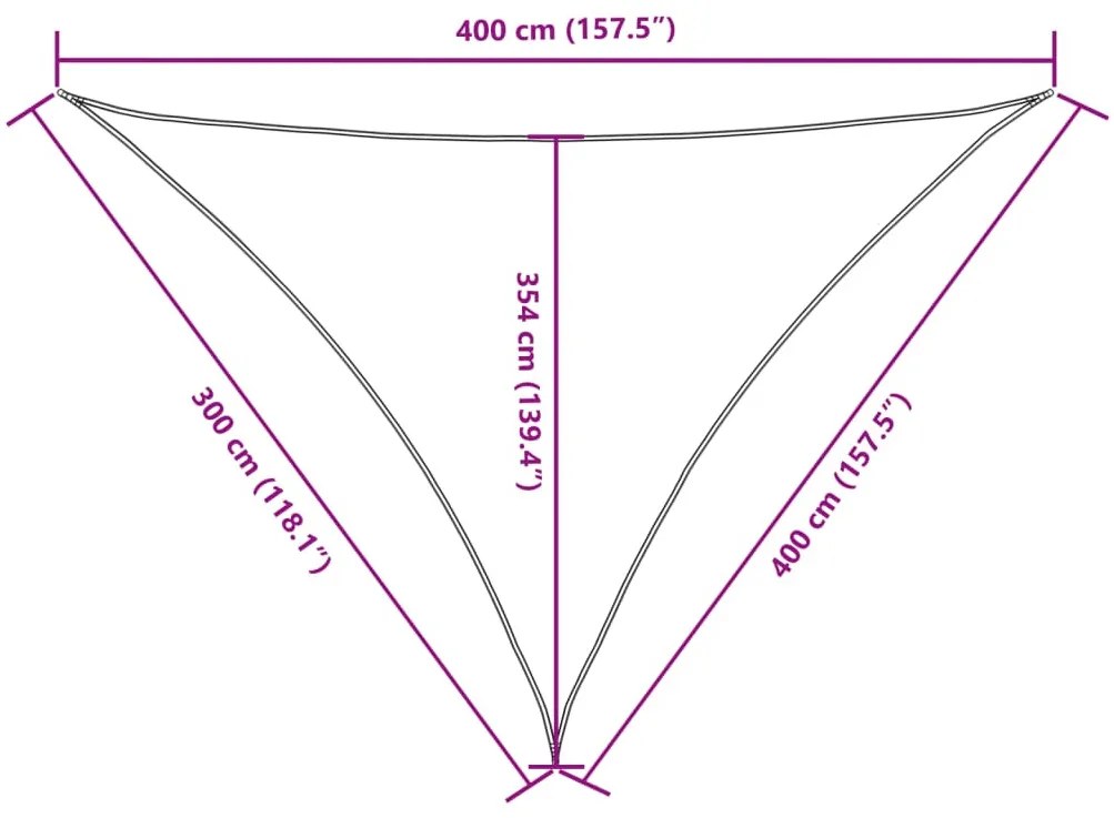 terrakotta háromszögű oxford-szövet napvitorla 3 x 4 x 4 m