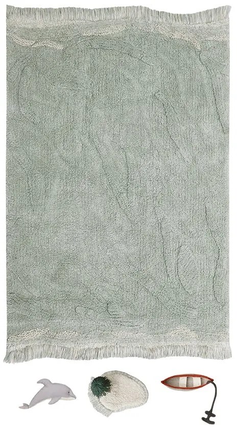 Mentazöld pamut gyerek játszószőnyeg 90x130 cm Waves – Lorena Canals