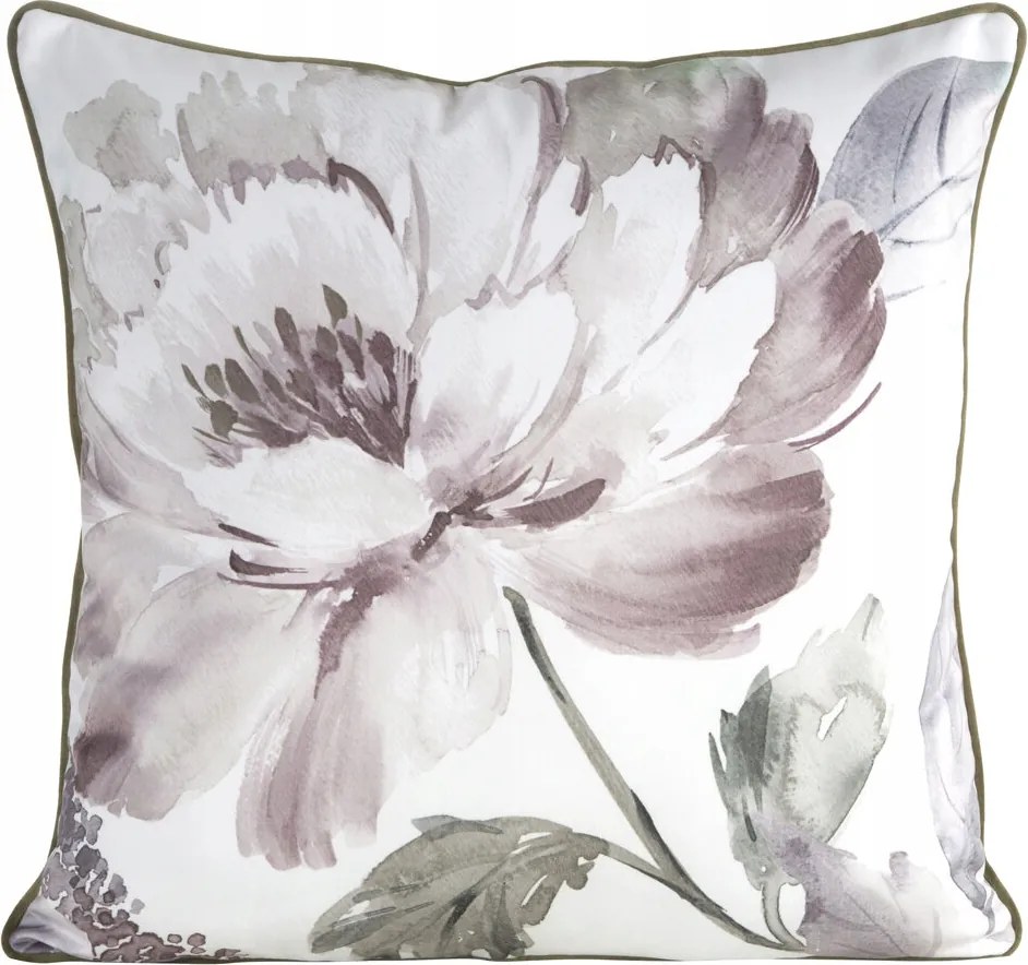 Dekoratív párnahuzat Rosalia 60x60 Eurofirany fehér, növényi motívummal