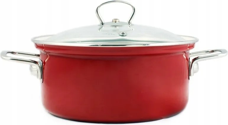 Belis Zománcozott lábas üvegfedővel Öko-kerámia 16 cm/1,4 l