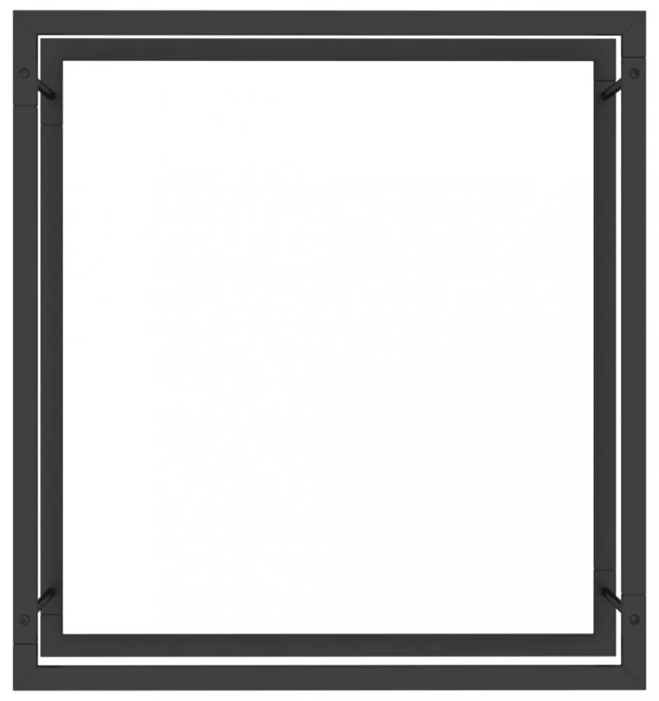 fekete acél tűzifatároló állvány 80x28x86 cm
