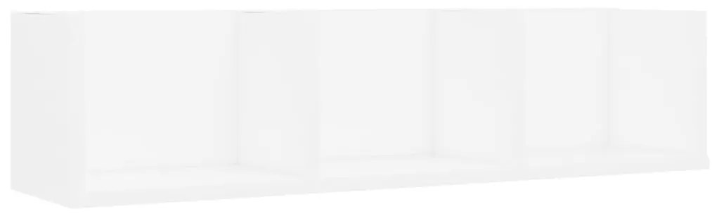 fehér szerelt fa CD-tartó fali polc 75 x 18 x 18 cm