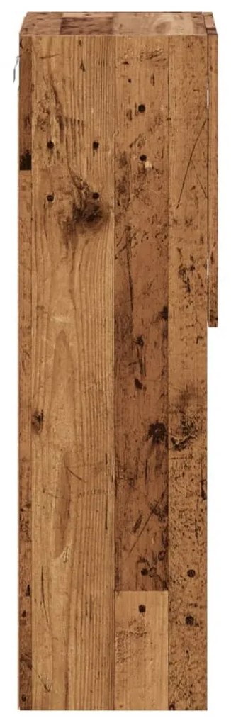 antik fa színű TV-szekrény LED-lámpákkal 30,5 x 30 x 102 cm