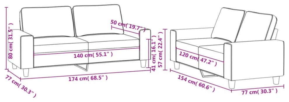 2 részes világosszürke szövet ülőgarnitúra