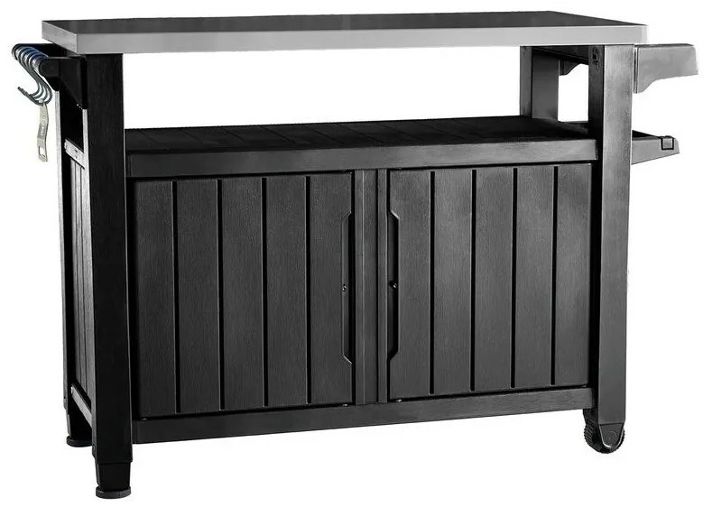 Keter Multifunkcionális kerti grillasztal UNITY XL270l grafit, 134 x 52 x 90 cm