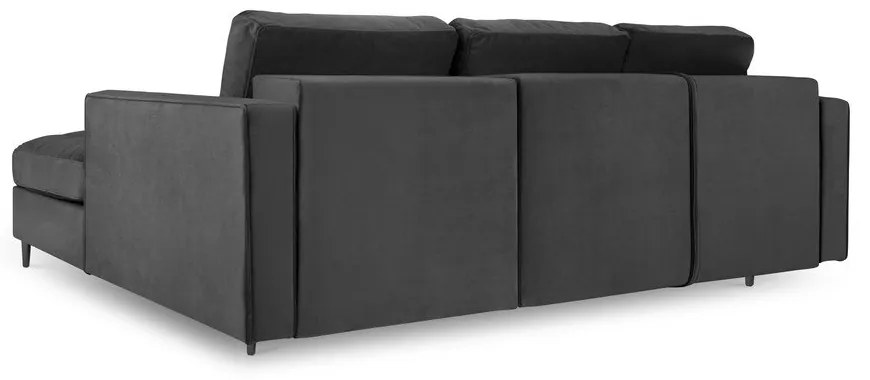 Santo sötétszürke kinyitható bársony sarokkanapé, jobb oldali - Milo Casa