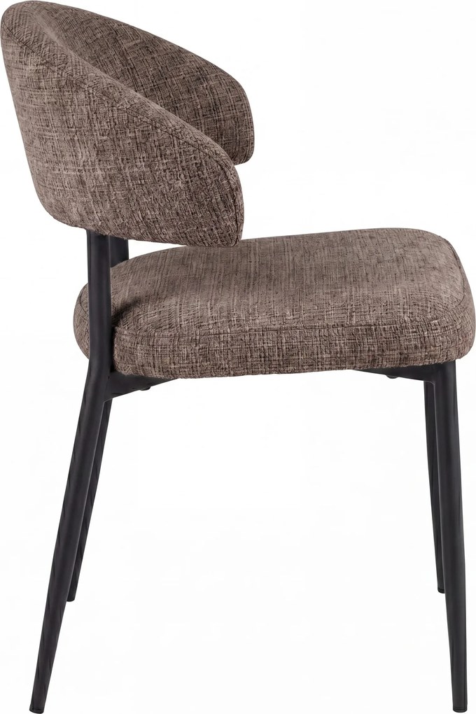 MAZZONI EXPORT IRIS Tompa Barna (Juto 24 szövet) / fekete lábak - MODERN KÁRPITOZOTT SZÉK BOHO STÍLUSÚ NAPPALIBA/ÉTKEZŐBE