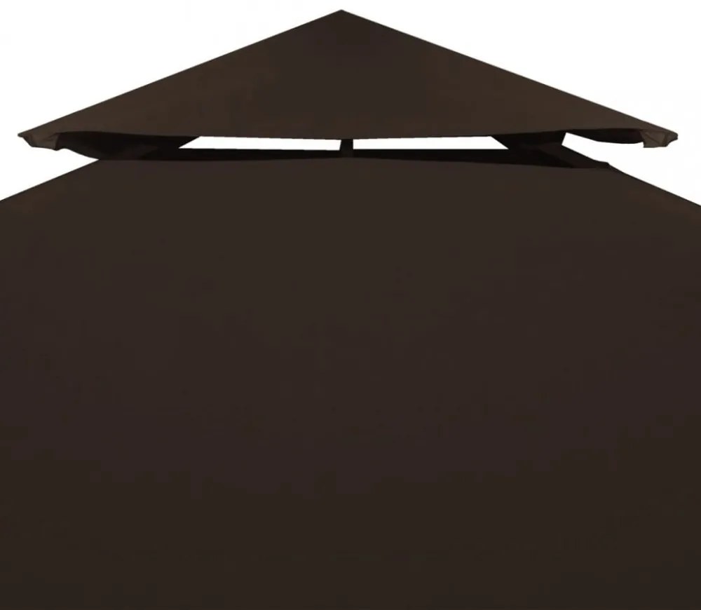 barna kétszintes pavilon tetőponyva 310 g/m² 3 x 3 m