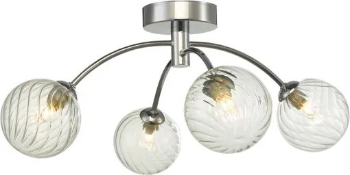 Dar lighting modern mennyezeti lámpa izzy csiszolt króm átlátszó darizz0450-03