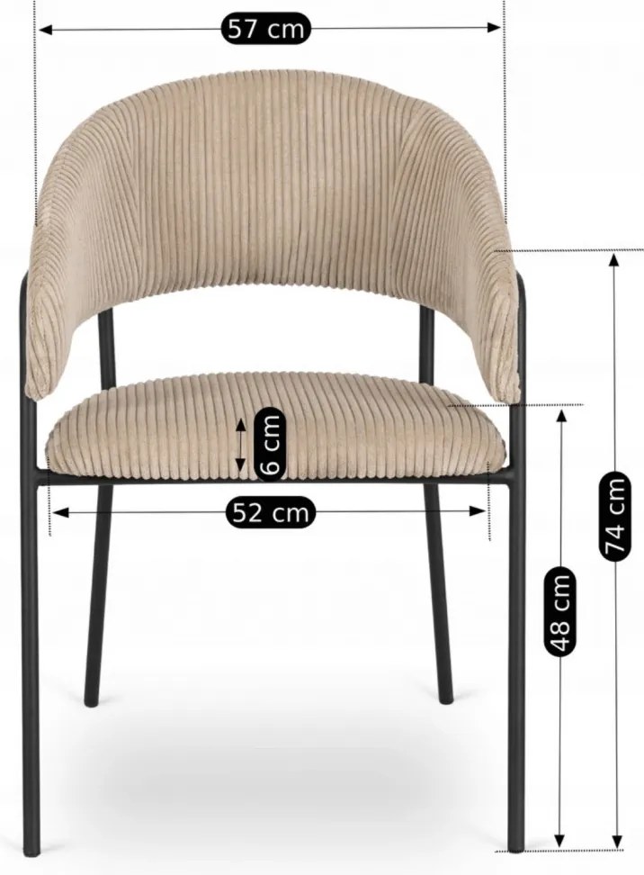 Bézs Kordbársony Étkezőszék TINKA