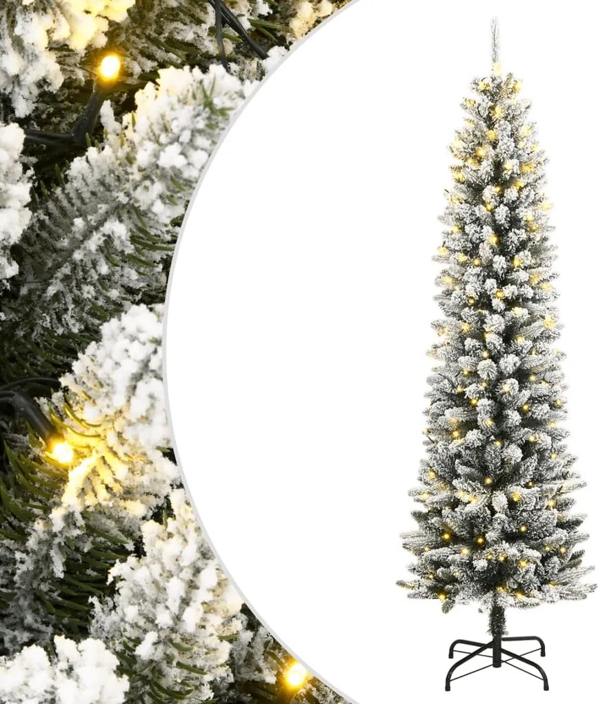 vidaXL műkarácsonyfa 300 LED-del és pelyhes hóval 240 cm
