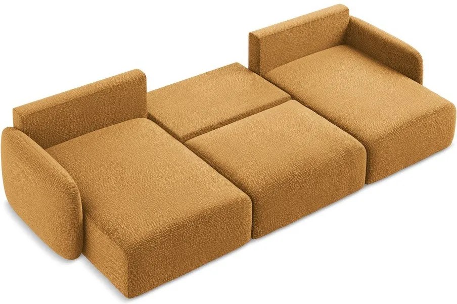 Narancssárga kinyitható-tárolóhelyes sarokkanapé Kalena – Makamii