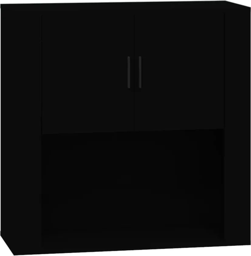 vidaXL fekete szerelt fa faliszekrény 80x33x80 cm