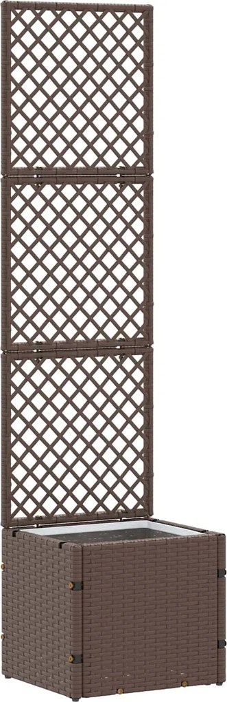 vidaXL Kertifuttató virágágyás Barna 35 x 30 x 135 cm Fém