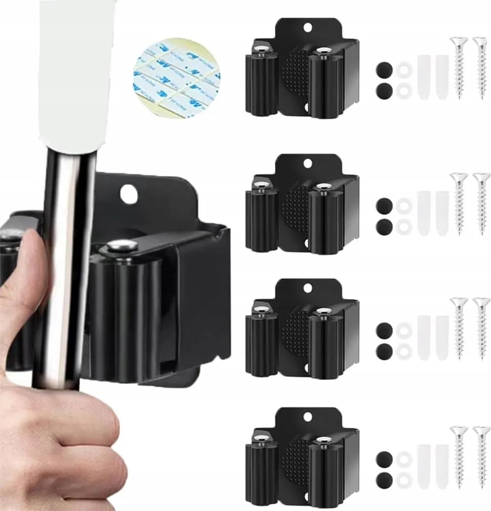 Seprűtartó Akasztó Szerszámtartó rozsdamentes acél falra szerelhető 6 db