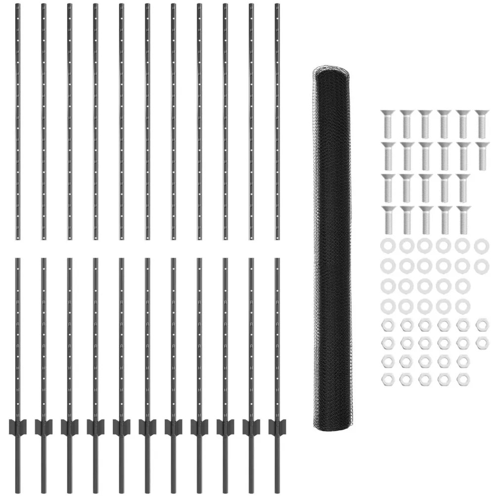 Kerti Kerítés Készlet 2 Darab Szürke Porszórt Acél 25 x 1.5 m