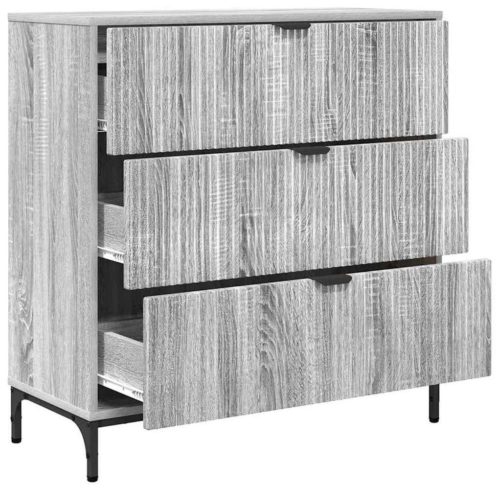 Széf fiókkal Szürke sonoma 79.5 x 33 x 82 cm Faanyag