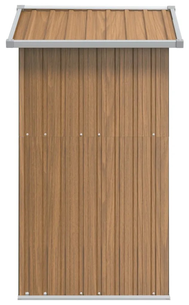 barna horganyzott acél kerti fészer 126 x 97,5 x 177 cm