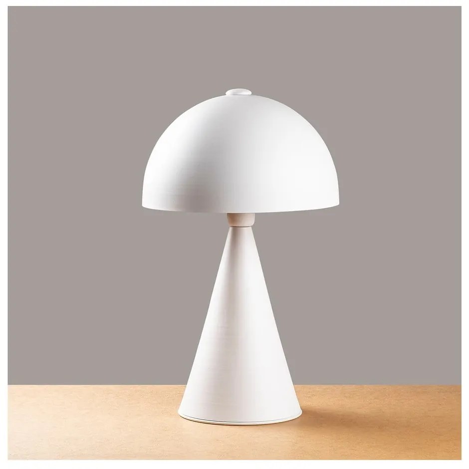 Fehér asztali lámpa fém búrával (magasság 52 cm) Dodo – Opviq lights