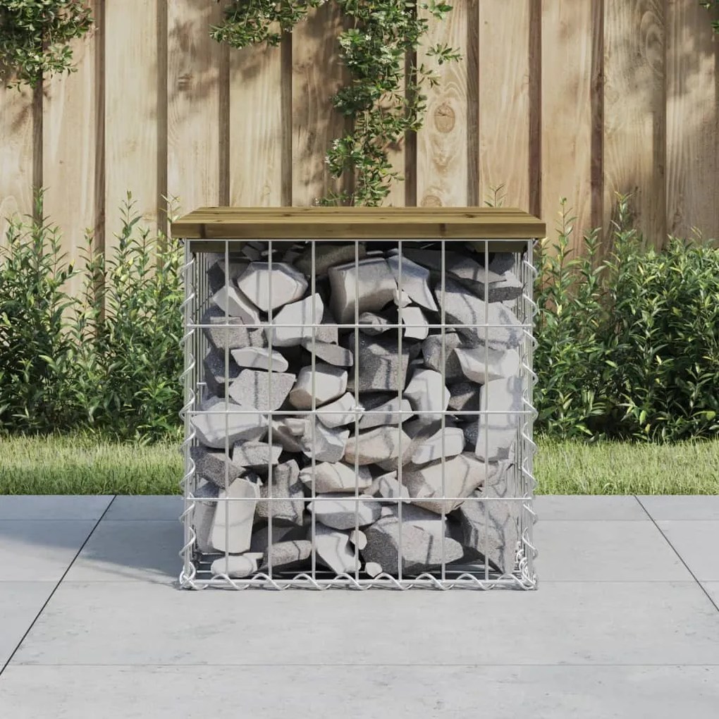 vidaXL impregnált fenyőfa gabion kerti pad 43 x 44 x 42 cm