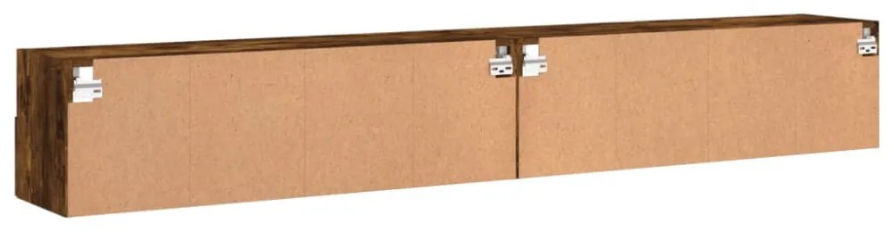 2 db füstös tölgy színű szerelt fa TV-szekrény 100 x 30 x 30 cm