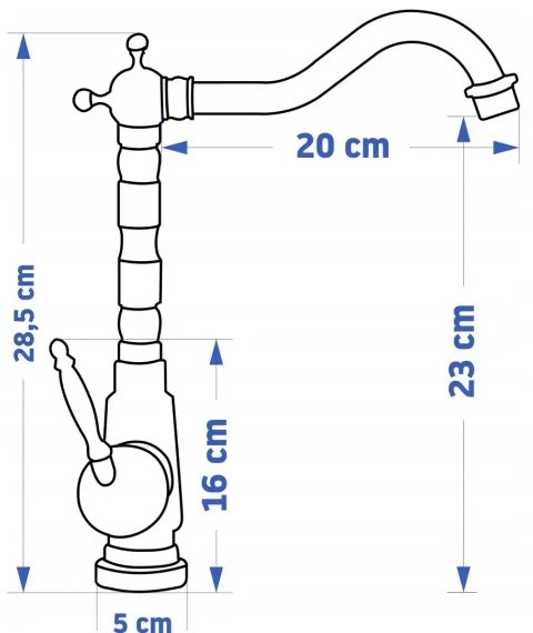 REA-B2150 - Mosdócsaptelep BONA 28,5 cm szálcsiszolt arany