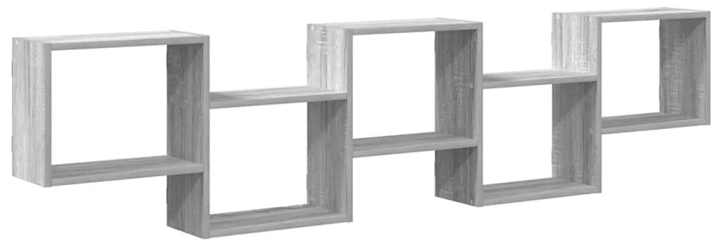 szürke sonoma színű szerelt fa fali kockapolc 5 rekeszes színű