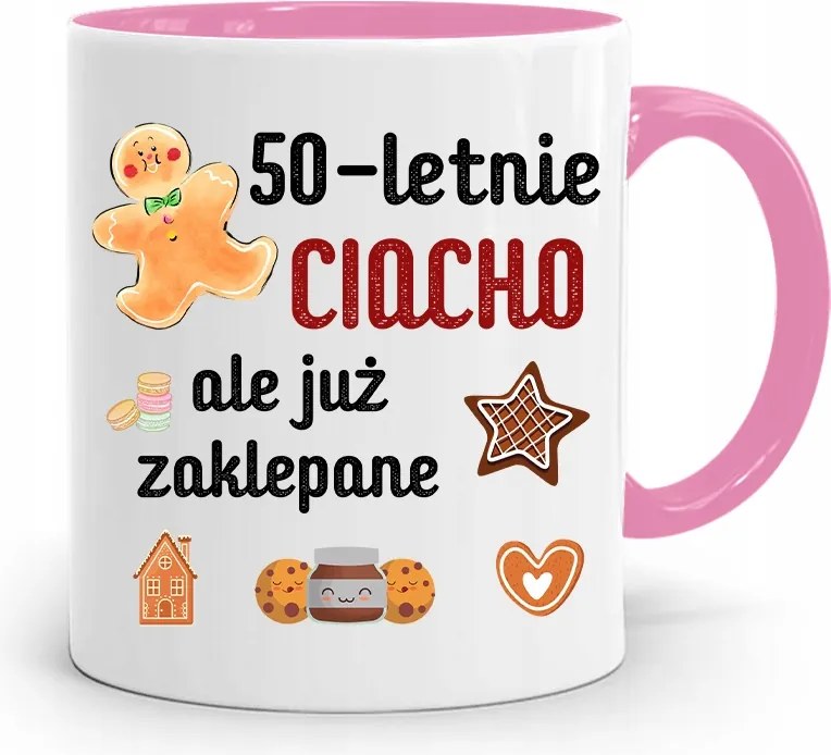 Születésnapra 50 50-es 50-es Bögre Rózsaszín Ajándék fényképes nyomattal