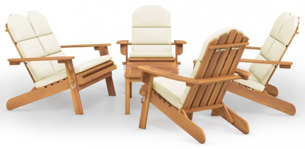 5 részes tömör akácfa kerti Adirondack ülőgarnitúra