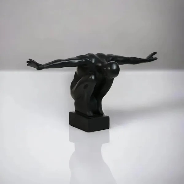 Asztali dekoráció 25x41x20 cm gyanta/fekete