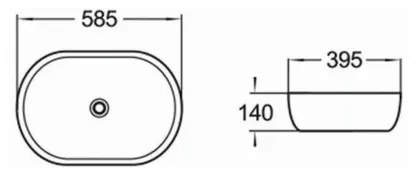 Mexen ALITA mosdó, 59x40 cm, kék, 22045866