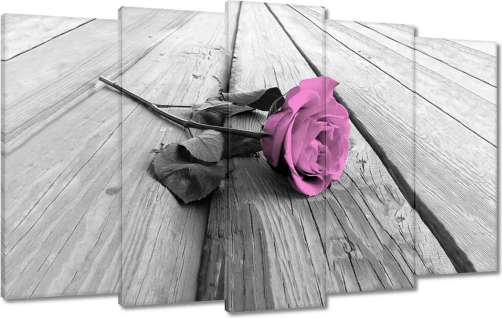 Vászonkép 100x60 Régi rózsa Rózsa a deszkákon
