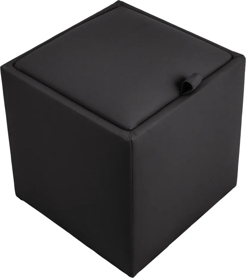 Box puff - POLY műbőr - fekete R