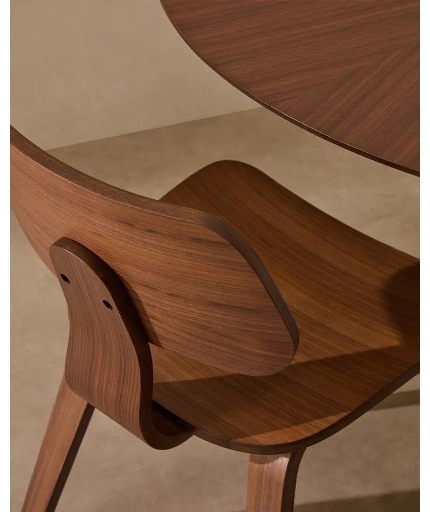 Sötétbarna étkezőszék diófa dekorral Gena – Kave Home