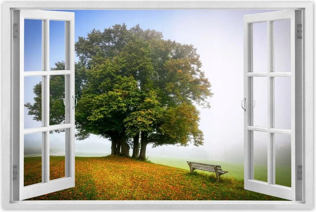 Poszterek 90x60 Tájkép paddal Fa